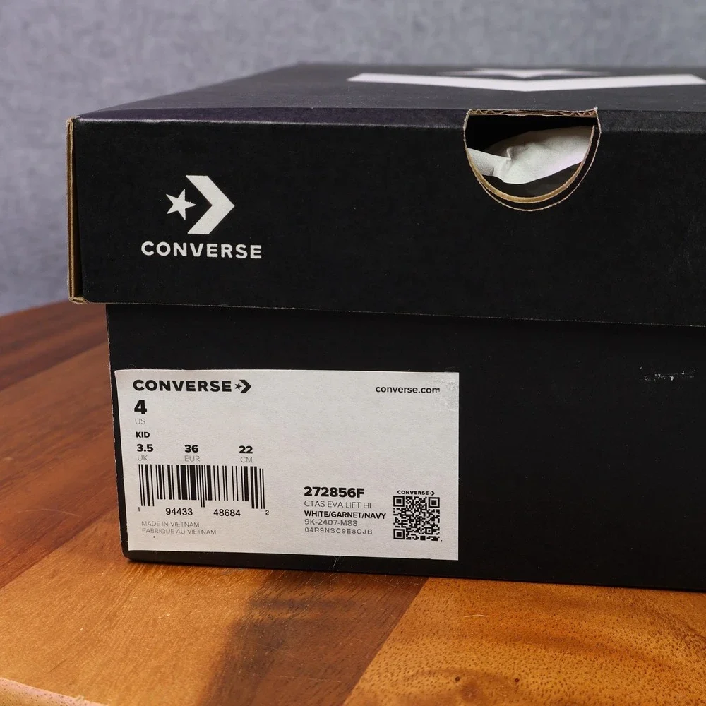 NEW Converse CTAS EVA Lift Hi Shoes Youth Size 4 White All Star Sneaker 272856F
